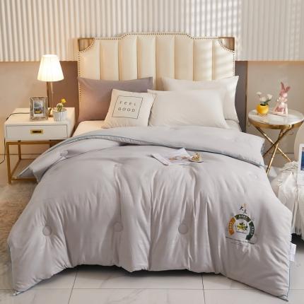 澳洲羽 2024新超柔暖绒大豆被子被芯春秋被冬被 灰色