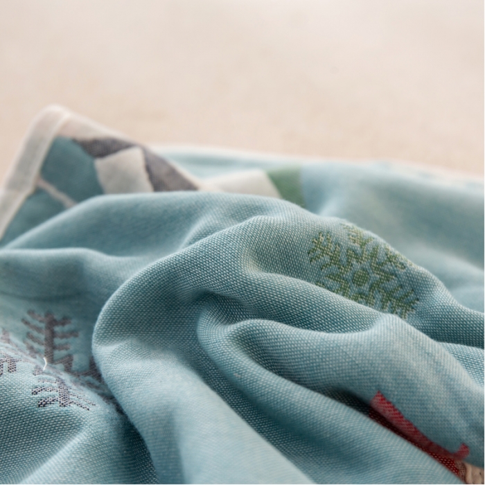 91家纺网 家纺一手货源 找家纺 朴尔 2021年新款全棉六层纱布儿童枕套 雪人兰-40X60cm