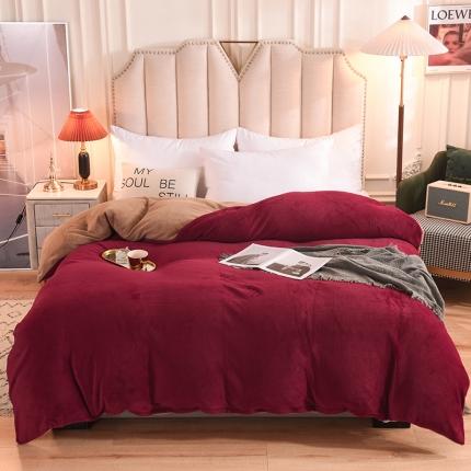 91家纺网 家纺一手货源 找家纺 （总）甜之梦 2025牛奶绒纯色拼色单品四件套被套（可定制尺寸）