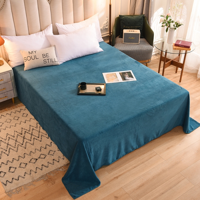 91家纺网 家纺一手货源 找家纺 （总）甜之梦 2025牛奶绒纯色拼色单品四件套床单（可定制尺寸）