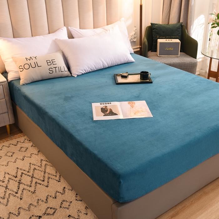 91家纺网 家纺一手货源 找家纺 （总）甜之梦 2025牛奶绒纯色拼色单品四件套床笠（可定制尺寸）