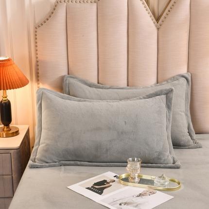 91家纺网 家纺一手货源 找家纺 （总）甜之梦2025牛奶绒纯色拼色单品四件套枕套一对（可定制尺寸）枕套一对