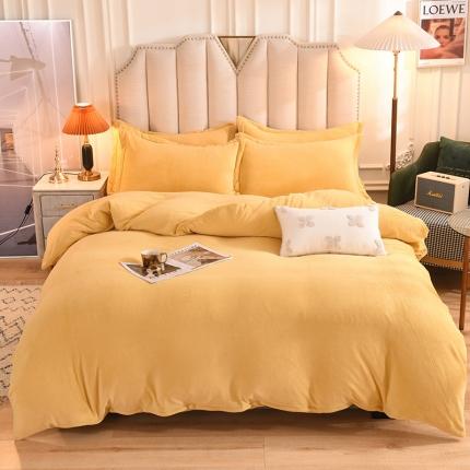甜之梦家纺2025新款牛奶绒四件套（可定制尺寸） 嫩黄
