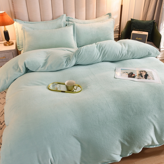 91家纺网 家纺一手货源 找家纺 甜之梦家纺2025新款牛奶绒四件套（可定制尺寸） 嫩绿