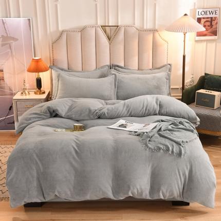 甜之梦家纺2025新款牛奶绒四件套（可定制尺寸） 浅灰
