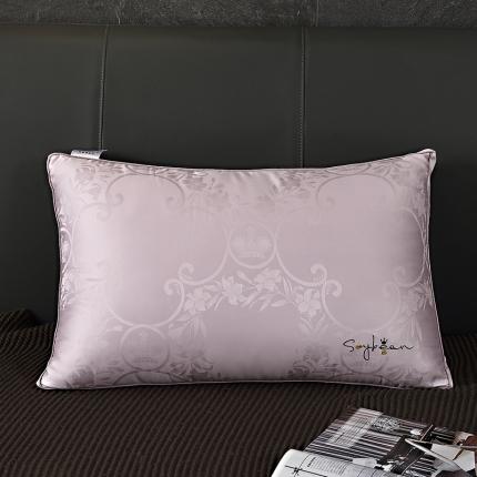 91家纺网 家纺一手货源 找家纺 枕之坊 2021新款大豆纤维抗菌枕48×74cm 粉紫色