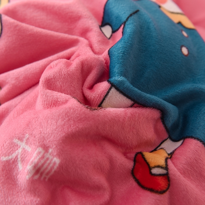 91家纺网 家纺一手货源 找家纺 甜之梦 2025新款水晶绒单品被套 彩虹女孩