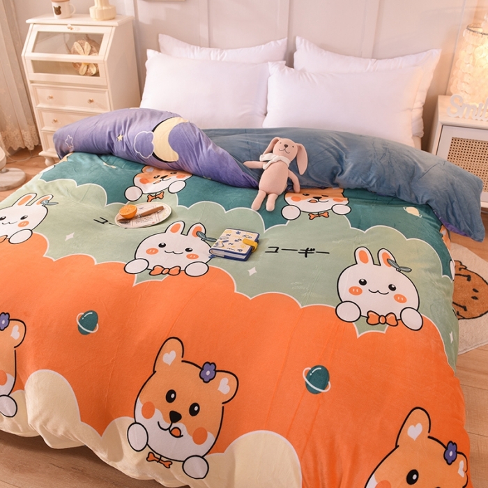 91家纺网 家纺一手货源 找家纺 甜之梦 2025新款水晶绒单品被套 动物家族