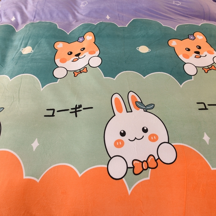 91家纺网 家纺一手货源 找家纺 甜之梦 2025新款水晶绒单品被套 动物家族