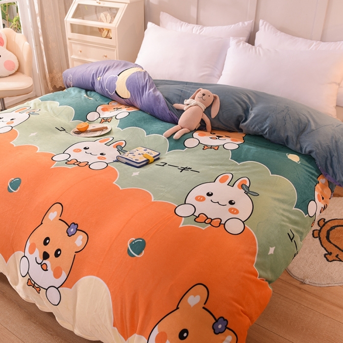 91家纺网 家纺一手货源 找家纺 甜之梦 2025新款水晶绒单品被套 动物家族