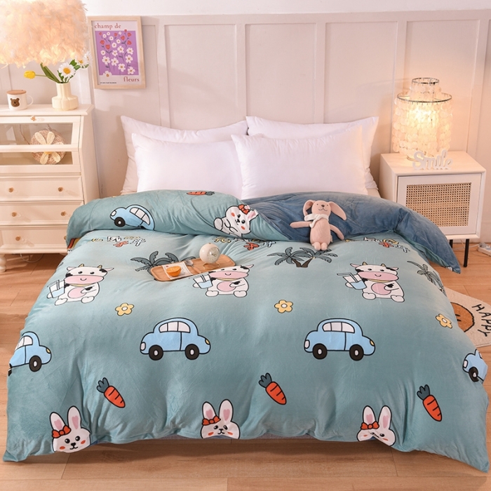 91家纺网 家纺一手货源 找家纺 甜之梦 2025新款水晶绒单品被套 小牛露西