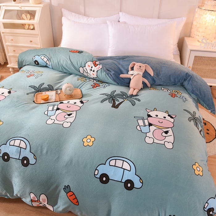 91家纺网 家纺一手货源 找家纺 甜之梦 2025新款水晶绒单品被套 小牛露西