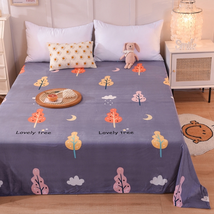 91家纺网 家纺一手货源 找家纺 甜之梦 2025新款水晶绒单品床单 爱情树