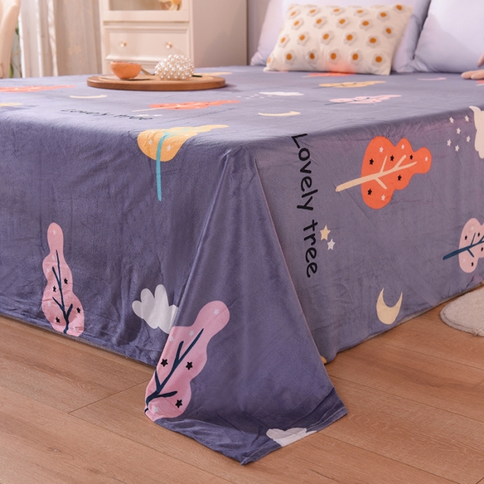 91家纺网 家纺一手货源 找家纺 甜之梦 2025新款水晶绒单品床单 爱情树