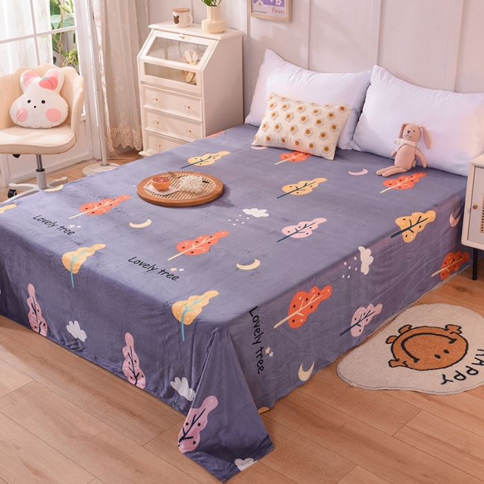 91家纺网 家纺一手货源 找家纺 甜之梦 2025新款水晶绒单品床单 爱情树