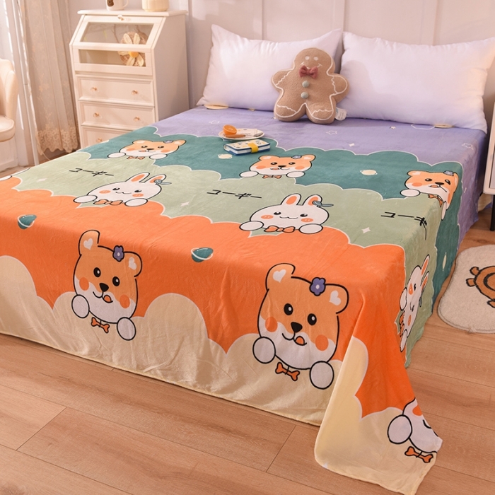 91家纺网 家纺一手货源 找家纺 甜之梦 2025新款水晶绒单品床单 动物家族