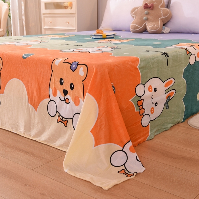 91家纺网 家纺一手货源 找家纺 甜之梦 2025新款水晶绒单品床单 动物家族