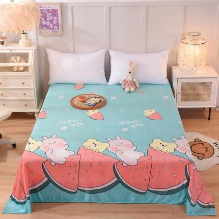 91家纺网 家纺一手货源 找家纺 甜之梦 2025新款水晶绒单品床单 西瓜熊