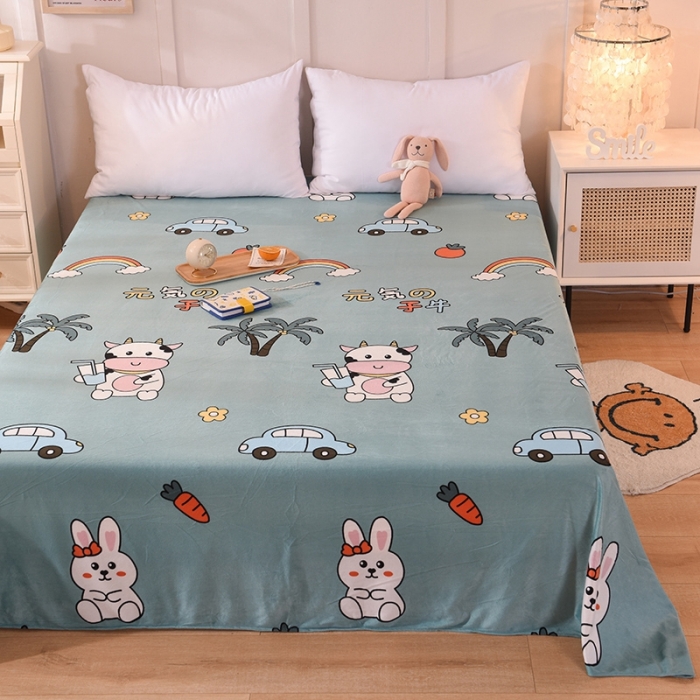 91家纺网 家纺一手货源 找家纺 甜之梦 2025新款水晶绒单品床单 小牛露西