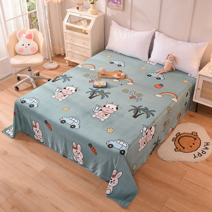 91家纺网 家纺一手货源 找家纺 甜之梦 2025新款水晶绒单品床单 小牛露西