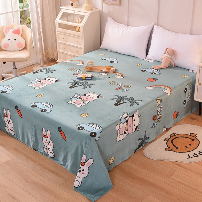 91家纺网 家纺一手货源 找家纺 甜之梦 2025新款水晶绒单品床单 小牛露西