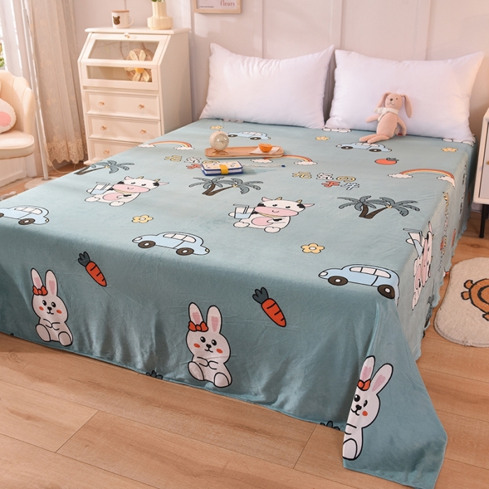 91家纺网 家纺一手货源 找家纺 甜之梦 2025新款水晶绒单品床单 小牛露西