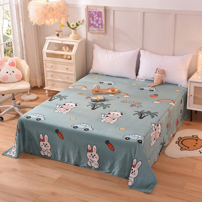 91家纺网 家纺一手货源 找家纺 甜之梦 2025新款水晶绒单品床单 小牛露西