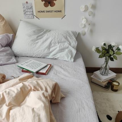 恋恋三季 2024新款水洗全棉单枕套48*74cm 冰沙绿