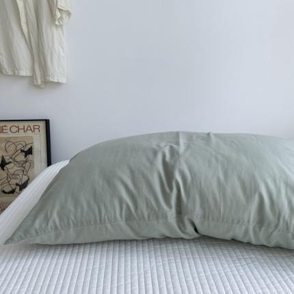 恋恋三季 2024新款水洗全棉单枕套48*74cm 豆绿