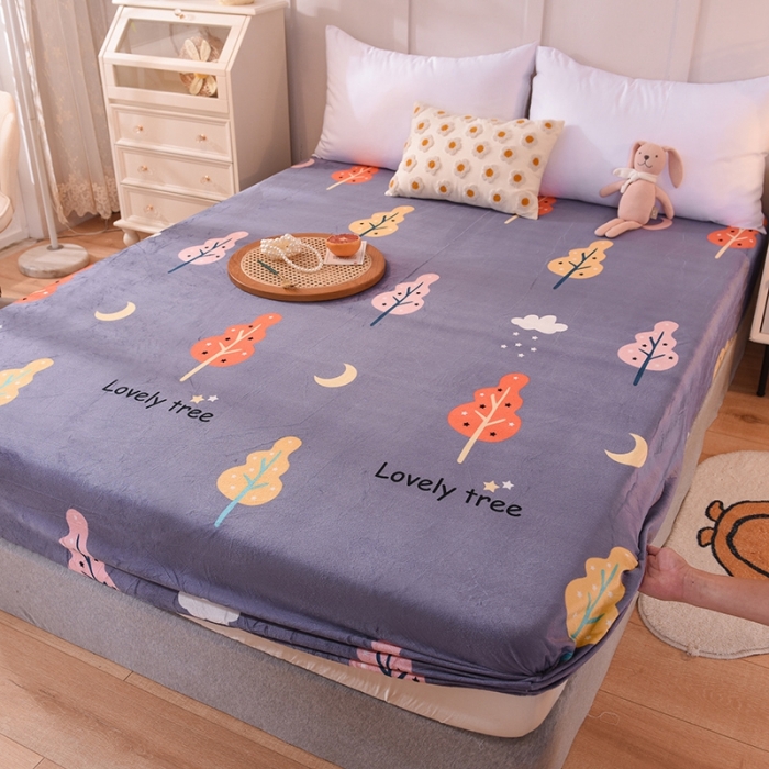 91家纺网 家纺一手货源 找家纺 甜之梦 2025新款水晶绒单品床笠 爱情树