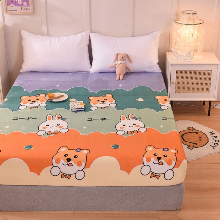 91家纺网 家纺一手货源 找家纺 甜之梦 2025新款水晶绒单品床笠 动物家族