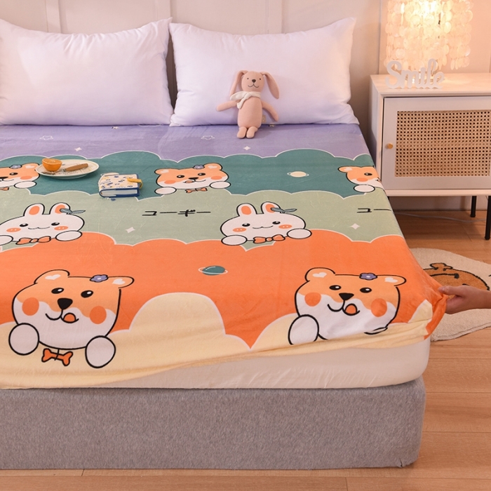 91家纺网 家纺一手货源 找家纺 甜之梦 2025新款水晶绒单品床笠 动物家族