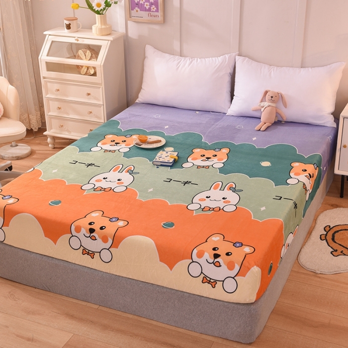 91家纺网 家纺一手货源 找家纺 甜之梦 2025新款水晶绒单品床笠 动物家族