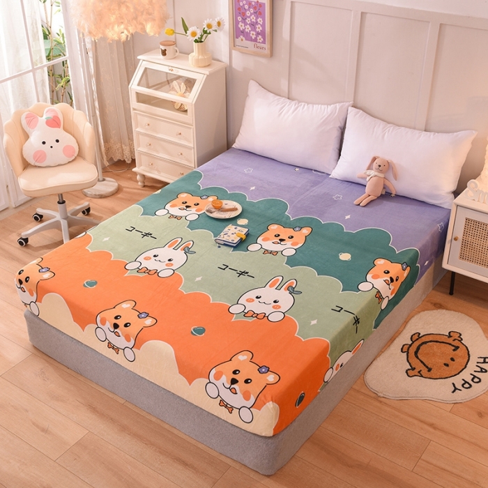 91家纺网 家纺一手货源 找家纺 甜之梦 2025新款水晶绒单品床笠 动物家族