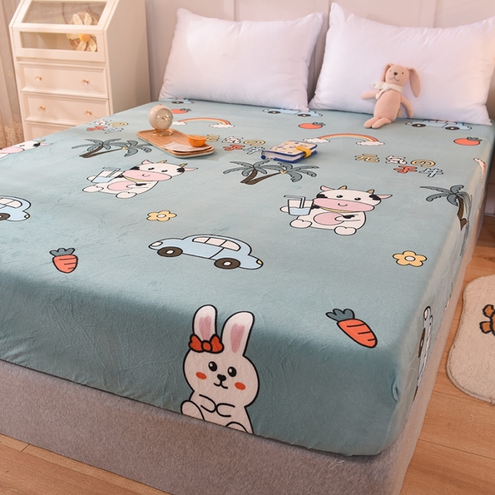 91家纺网 家纺一手货源 找家纺 甜之梦 2025新款水晶绒单品床笠 小牛露西