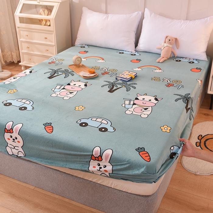 91家纺网 家纺一手货源 找家纺 甜之梦 2025新款水晶绒单品床笠 小牛露西