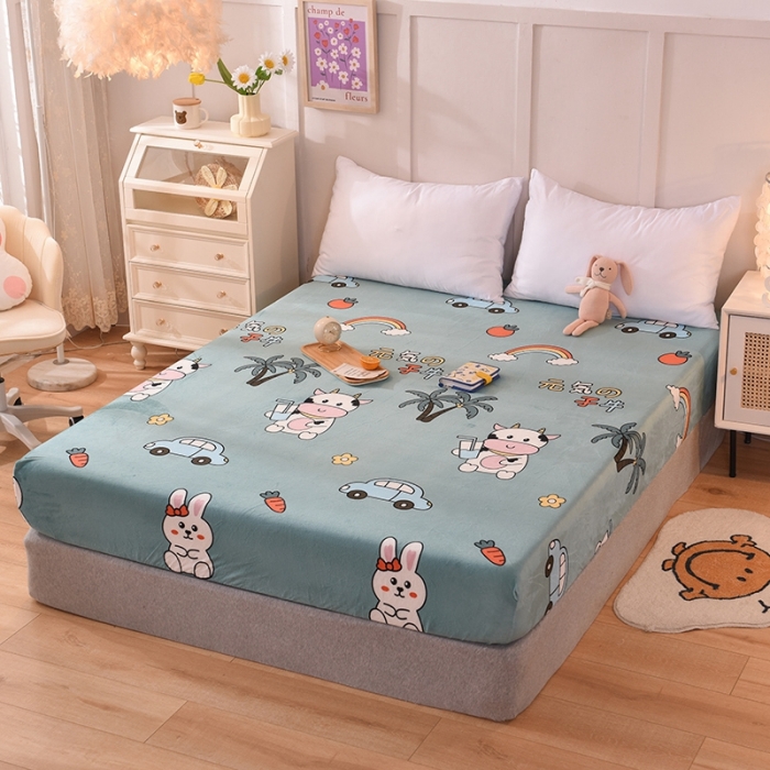 91家纺网 家纺一手货源 找家纺 甜之梦 2025新款水晶绒单品床笠 小牛露西