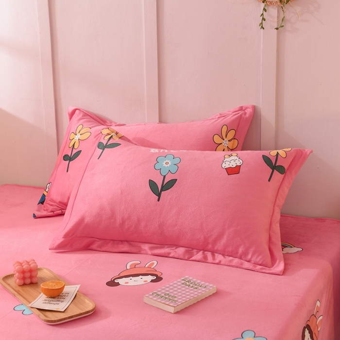 91家纺网 家纺一手货源 找家纺 甜之梦 2025新款水晶绒单品整套一对 彩虹女孩