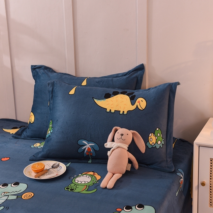 91家纺网 家纺一手货源 找家纺 甜之梦 2025新款水晶绒单品整套一对 呆萌恐龙