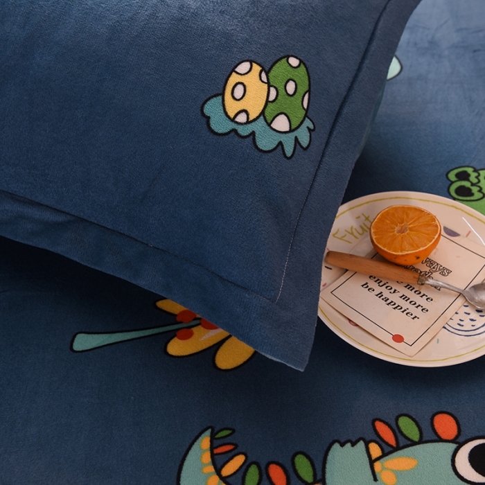 91家纺网 家纺一手货源 找家纺 甜之梦 2025新款水晶绒单品整套一对 呆萌恐龙