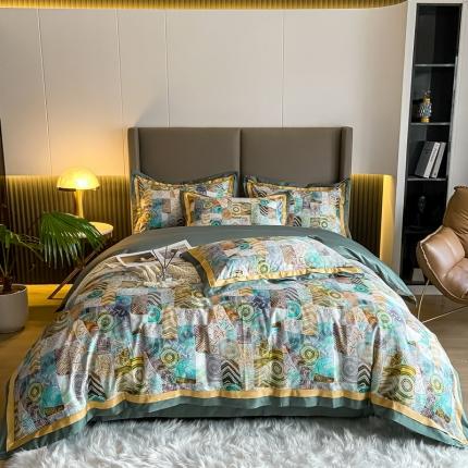 91家纺网 家纺一手货源 找家纺 由丽 新款数码第二批 迷漾 绿