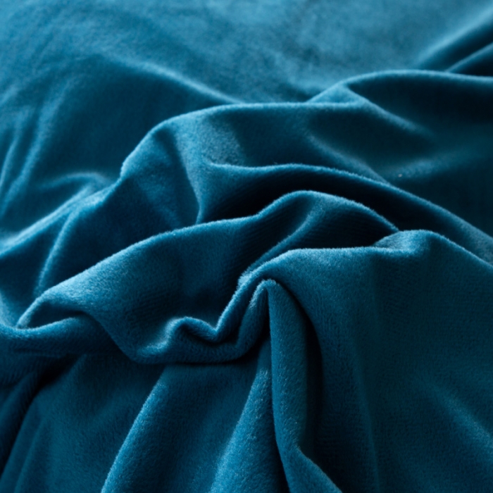 91家纺网 家纺一手货源 找家纺 能好家纺2021新款水晶绒夹棉床裙三件套 月光蓝