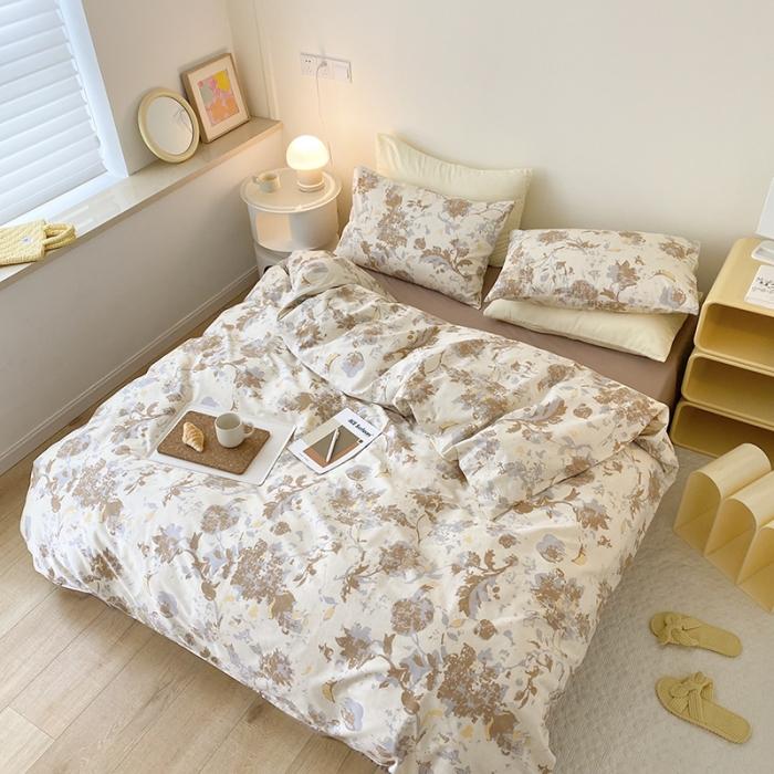 91家纺网 家纺一手货源 找家纺 2021窝米秋冬新品13070全棉四件套 繁花