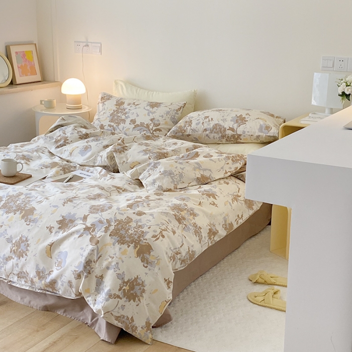 91家纺网 家纺一手货源 找家纺 2021窝米秋冬新品13070全棉四件套 繁花