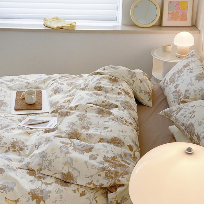 91家纺网 家纺一手货源 找家纺 2021窝米秋冬新品13070全棉四件套 繁花