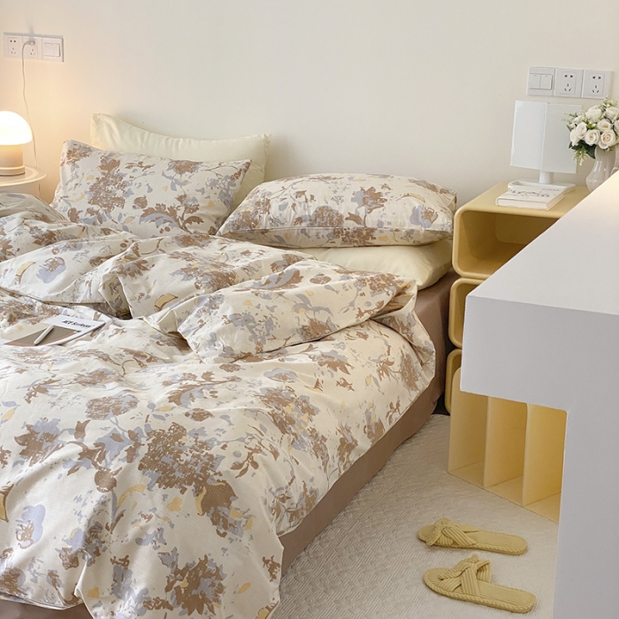 91家纺网 家纺一手货源 找家纺 2021窝米秋冬新品13070全棉四件套 繁花