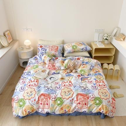 2021窝米秋冬新品13070全棉四件套 脸蛋儿