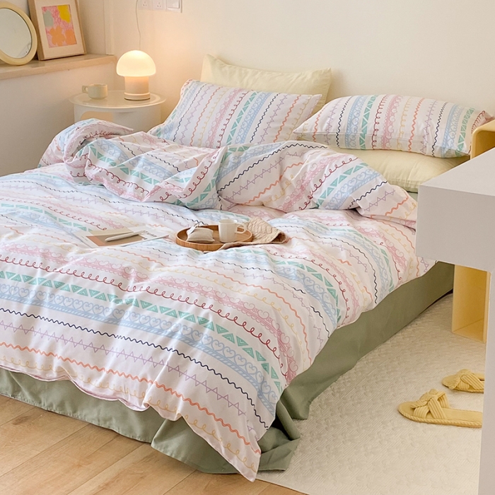 91家纺网 家纺一手货源 找家纺 2021窝米秋冬新品13070全棉四件套 晴天