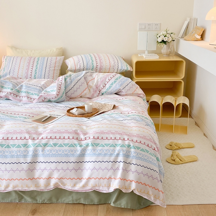 91家纺网 家纺一手货源 找家纺 2021窝米秋冬新品13070全棉四件套 晴天