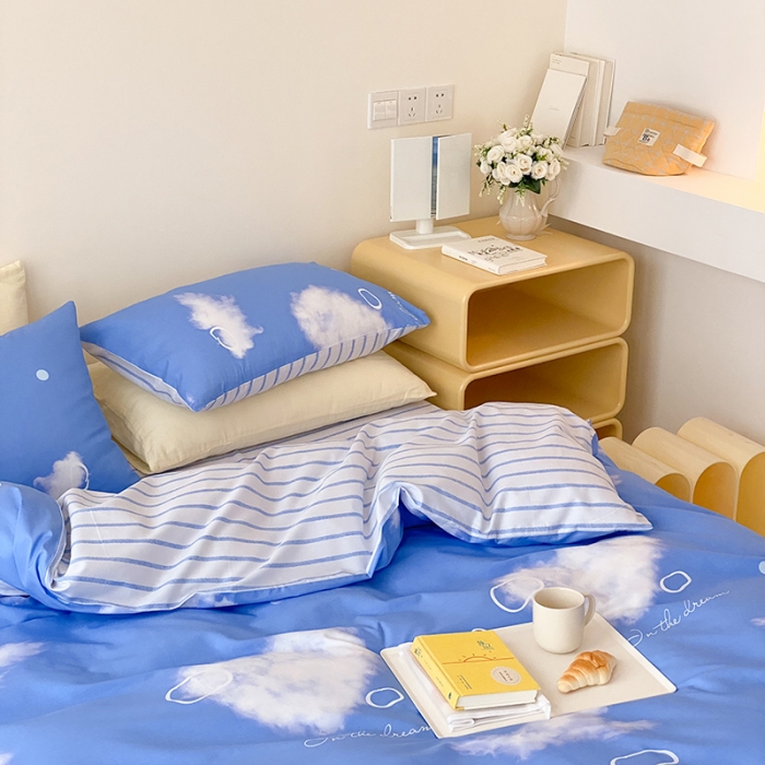 91家纺网 家纺一手货源 找家纺 2021窝米秋冬新品13070全棉四件套 云朵